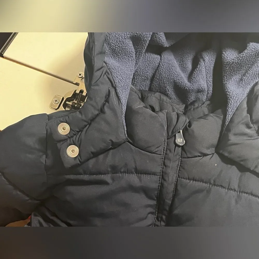 GAP Baby Navy Blue Fleece Puffer Coat 24M